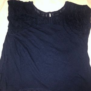 Gap XXL top navy blue with lace